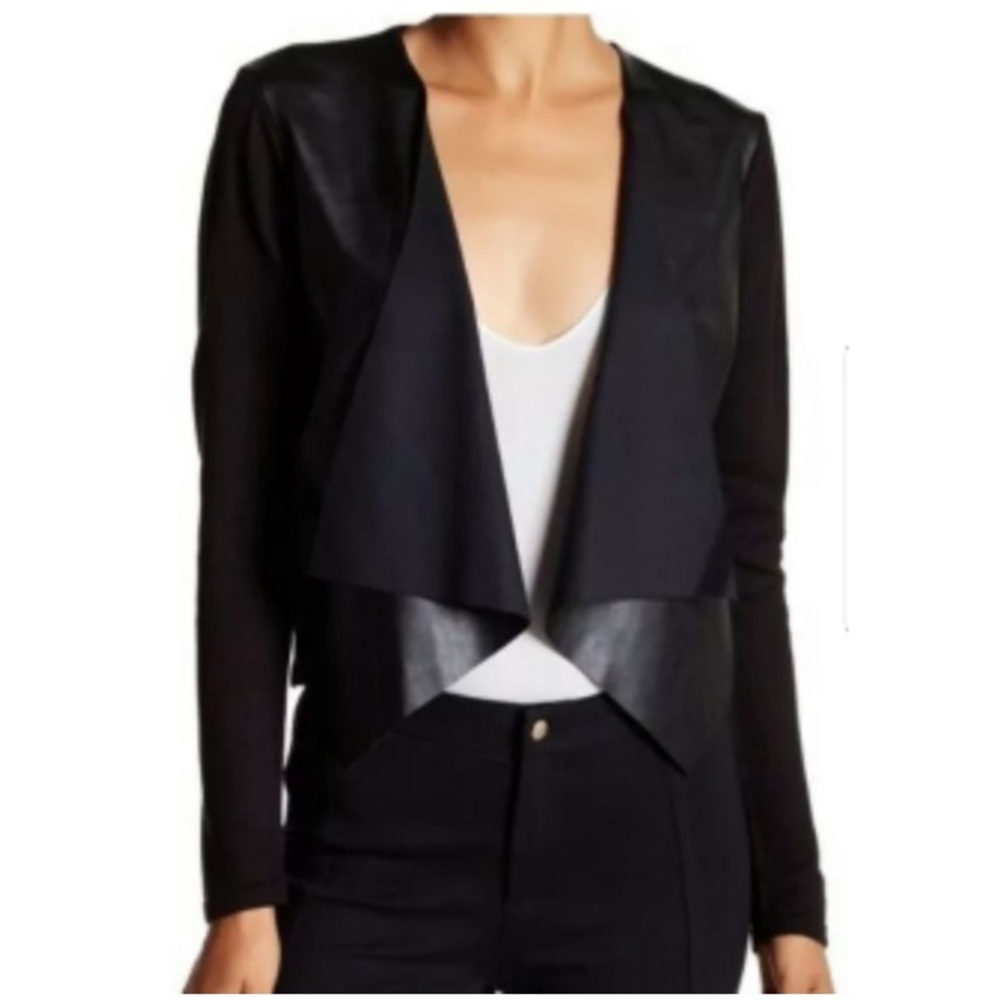 Calvin Klein faux leather front cardigan
